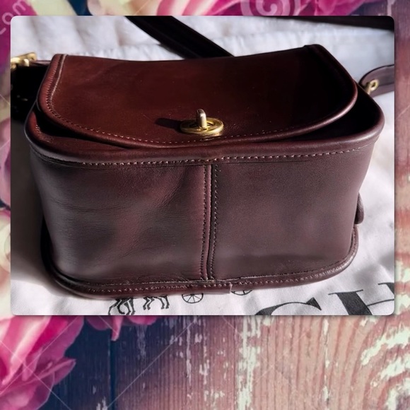 VINTAGE COACH LEGACY MAHOGANY BROWN CROSSBODY TRAIL BAG 9965 - Picture 5 of 16